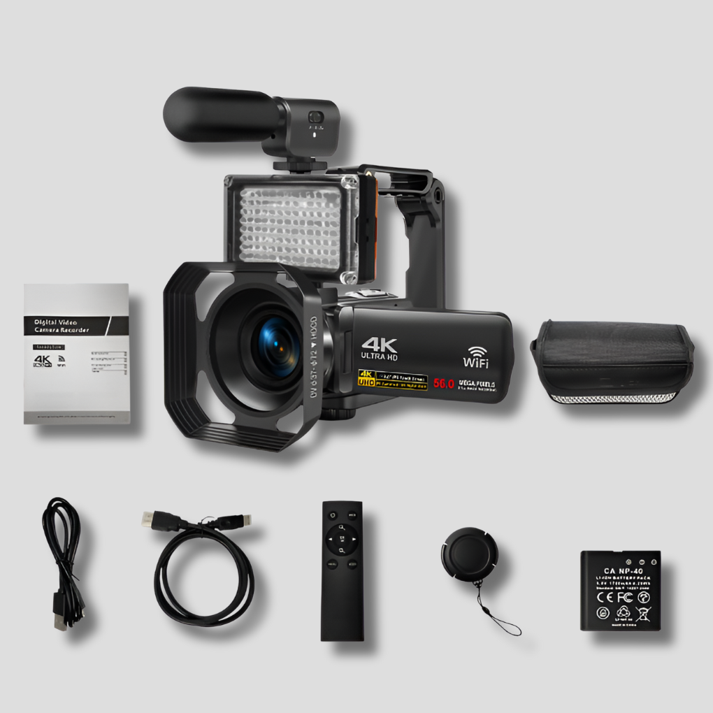 8K camcorder – 64MP foto's Wifi Connect Complete Creator Kit