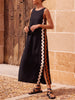 Mouwloze Maxi Jurk met Golfrand