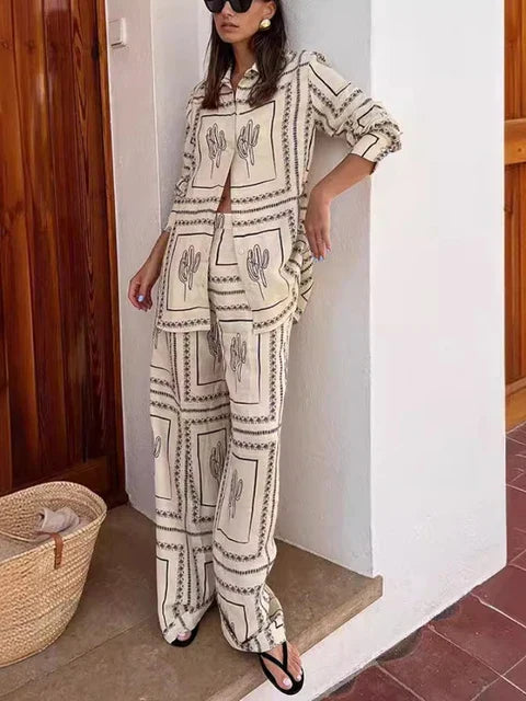 Set met ontspannen boho-print