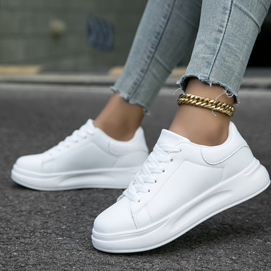Witte leren sneakers voor dames