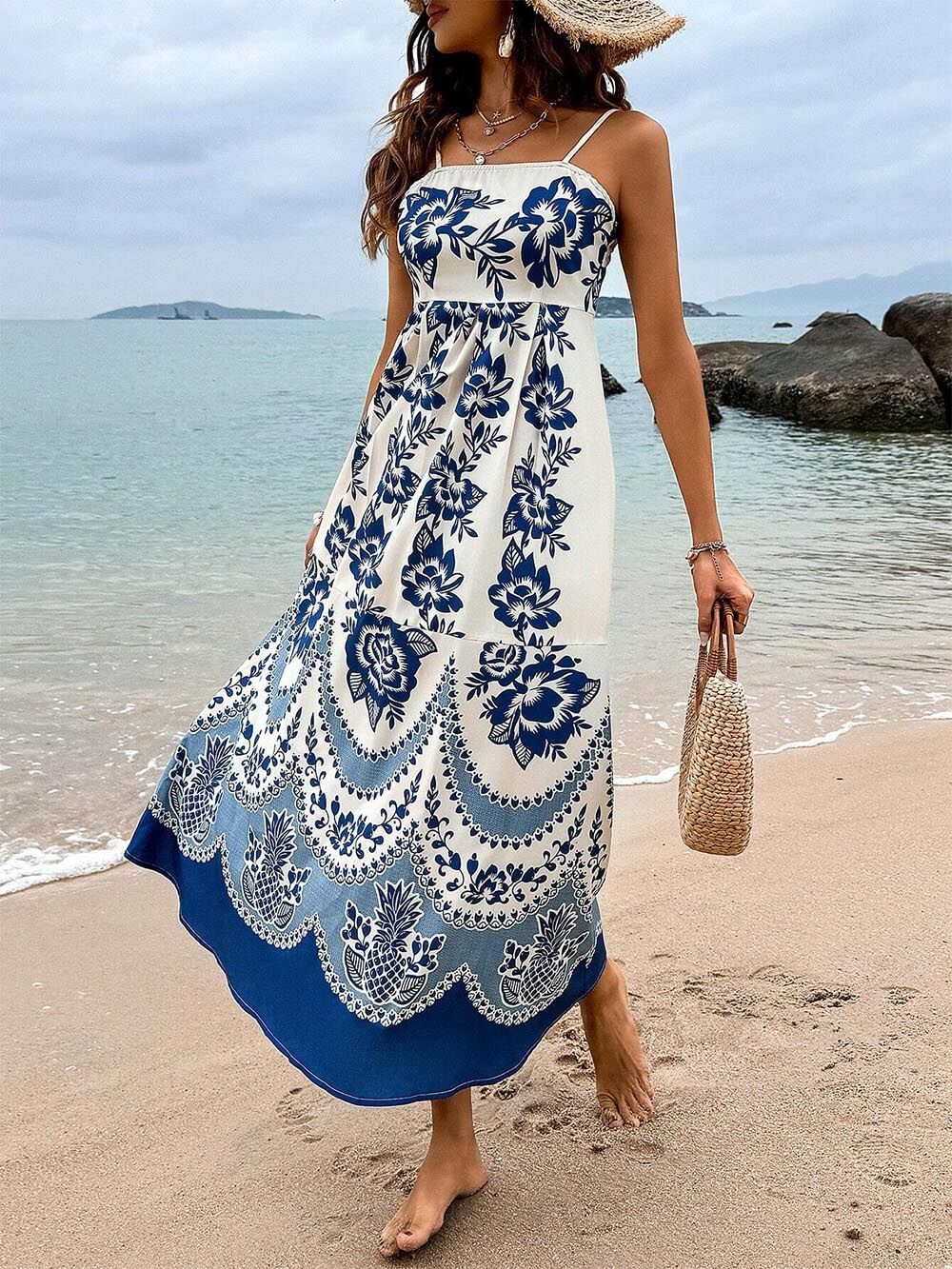 Elegante Maxi Jurk met Griekse Print