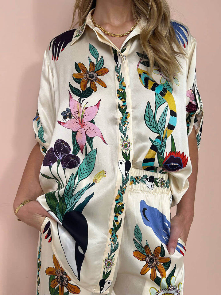 Tweedelige Set met Bloemenprint