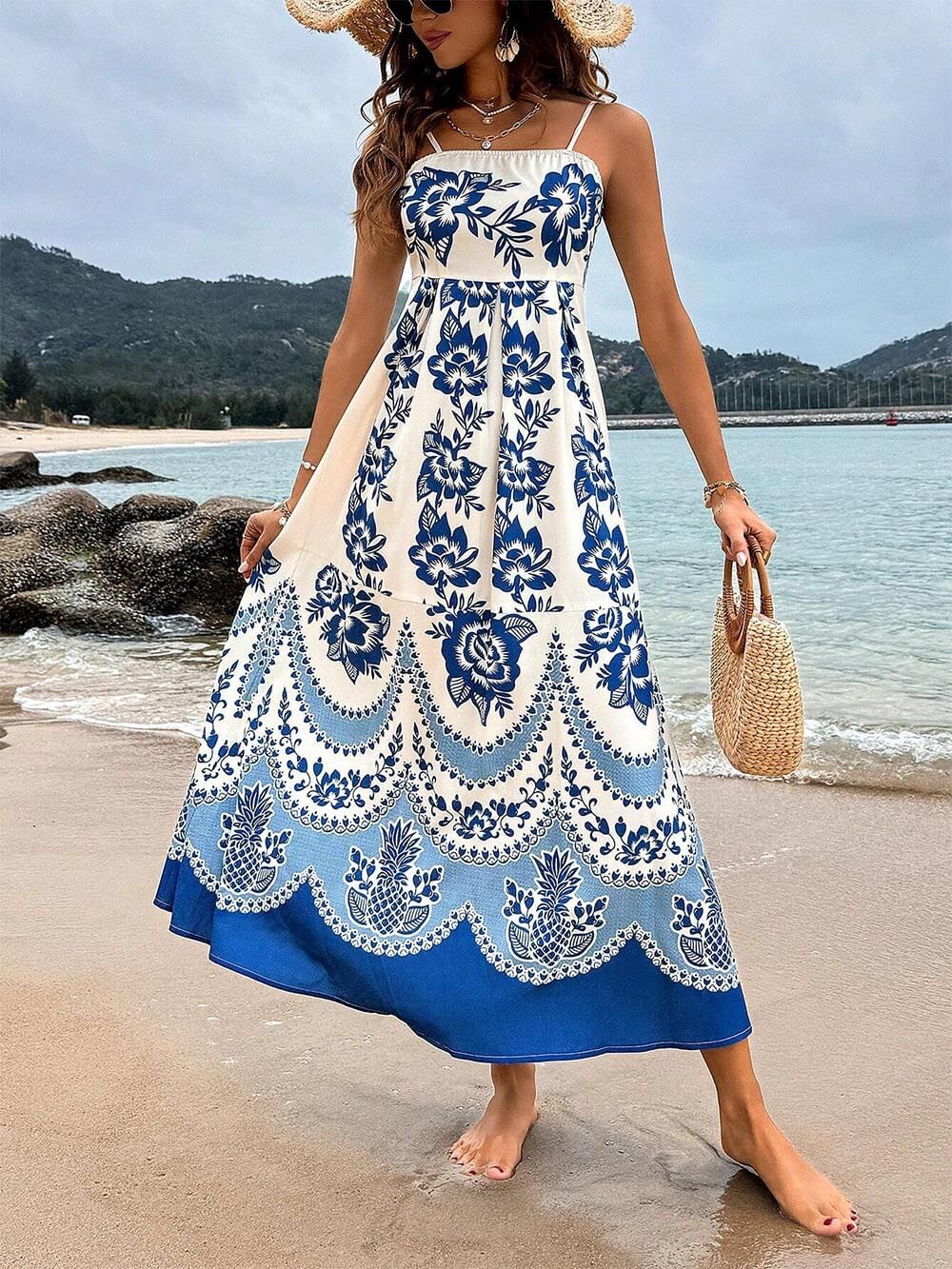 Elegante Maxi Jurk met Griekse Print
