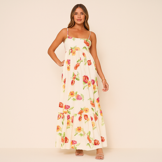 Maxi jurk met wildbloemen print