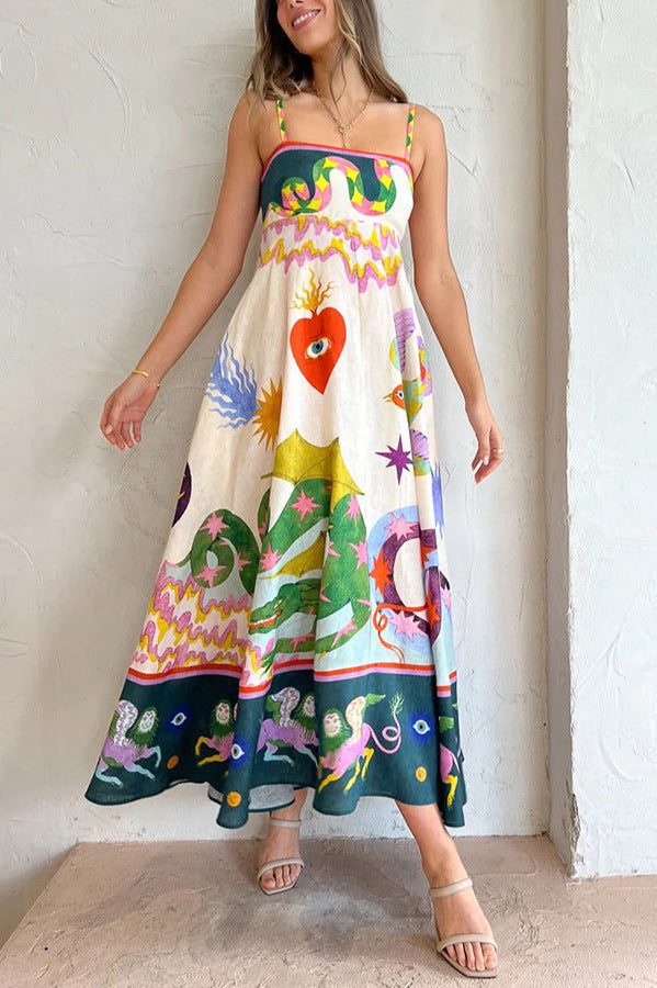 Maxi Jurk met Feestelijke Print