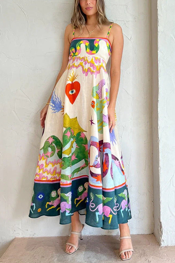 Maxi Jurk met Feestelijke Print