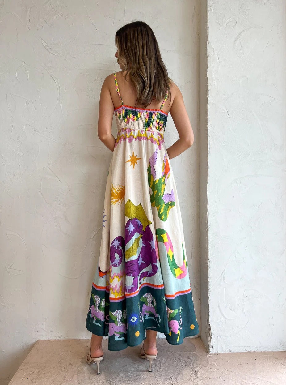 Maxi Jurk met Feestelijke Print