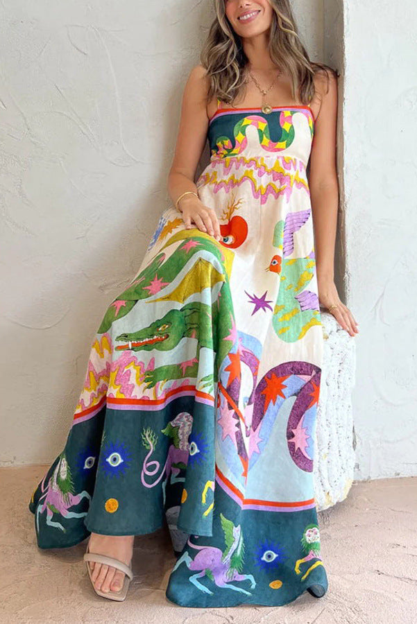 Maxi Jurk met Feestelijke Print