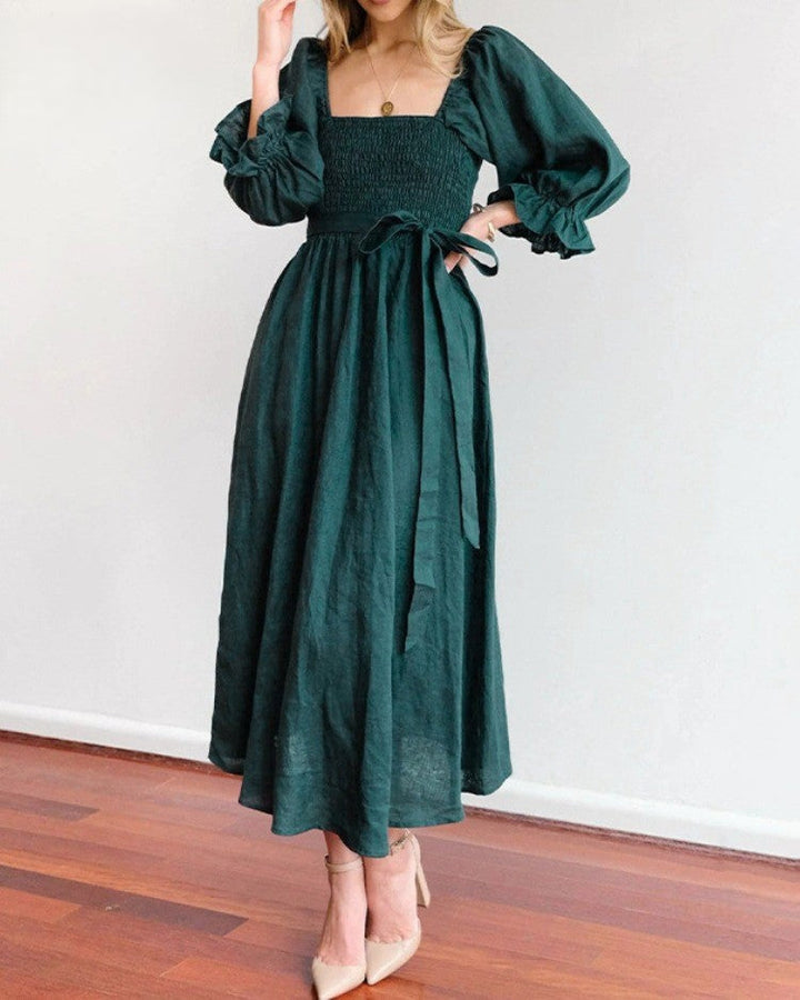 Boho Midi Jurk met Strikdetail