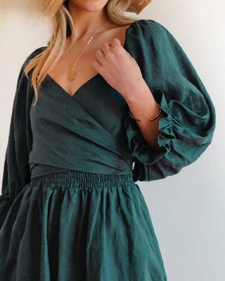 Boho Midi Jurk met Strikdetail