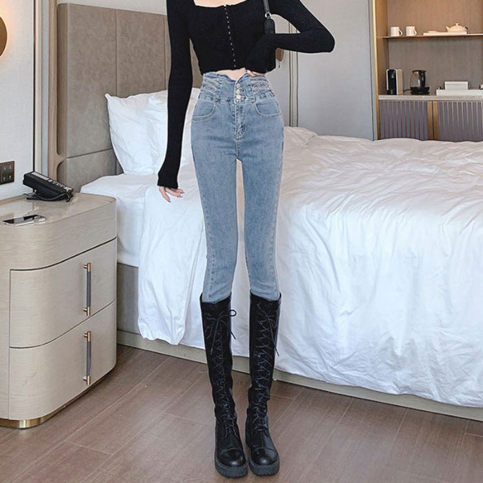 Damesjeans met hoge taille