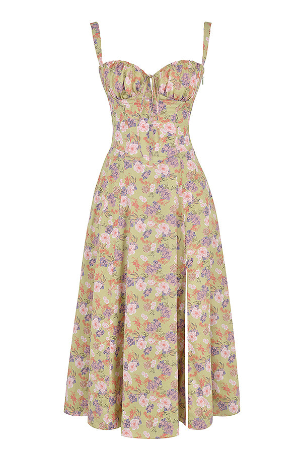 Bloemen taille-vormende jurk