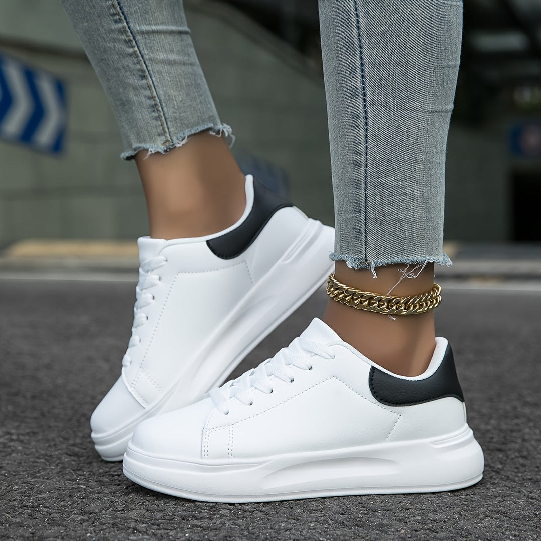 Witte leren sneakers voor dames