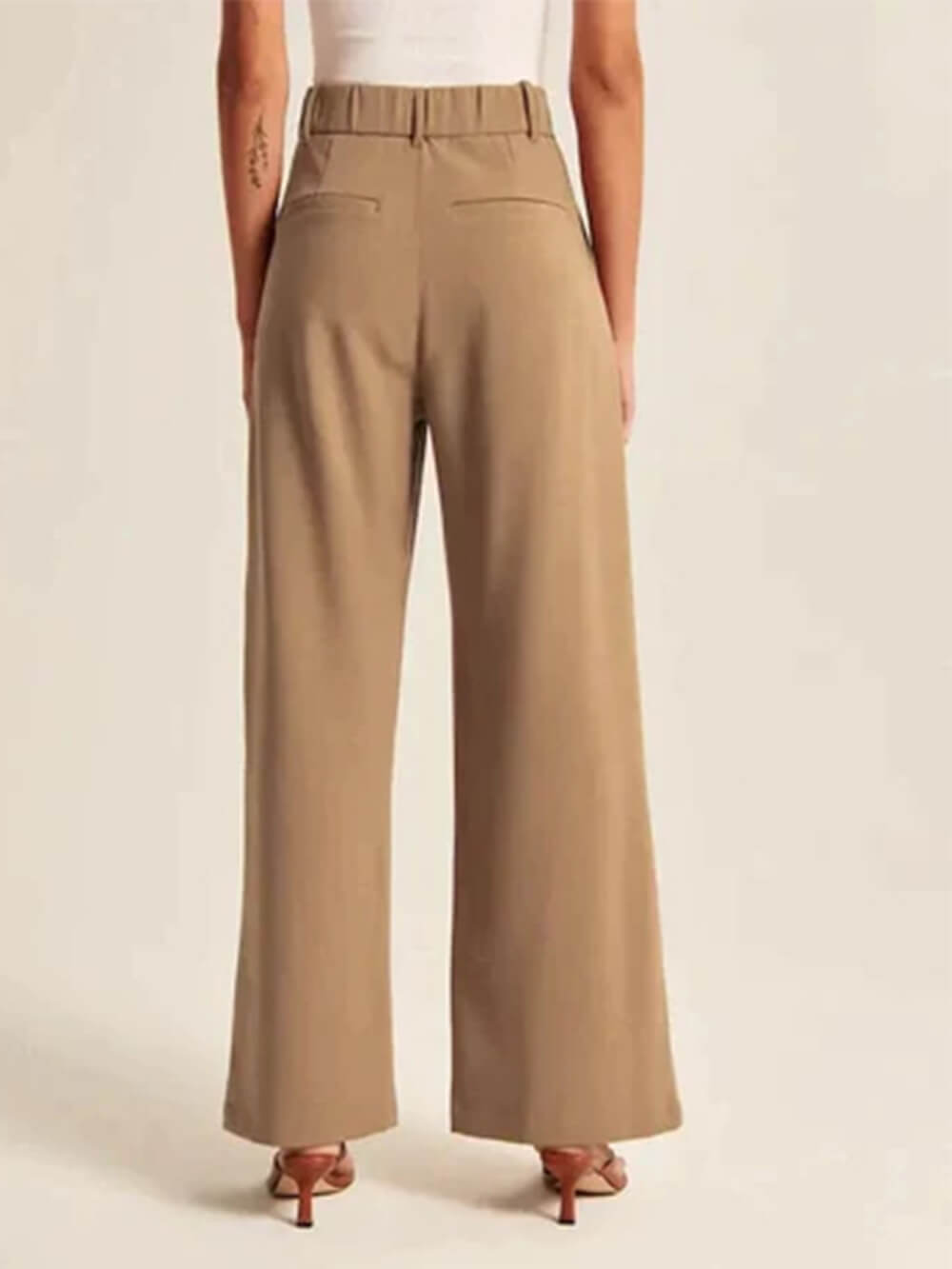 Pantalon met hoge taille en rechte pijpen