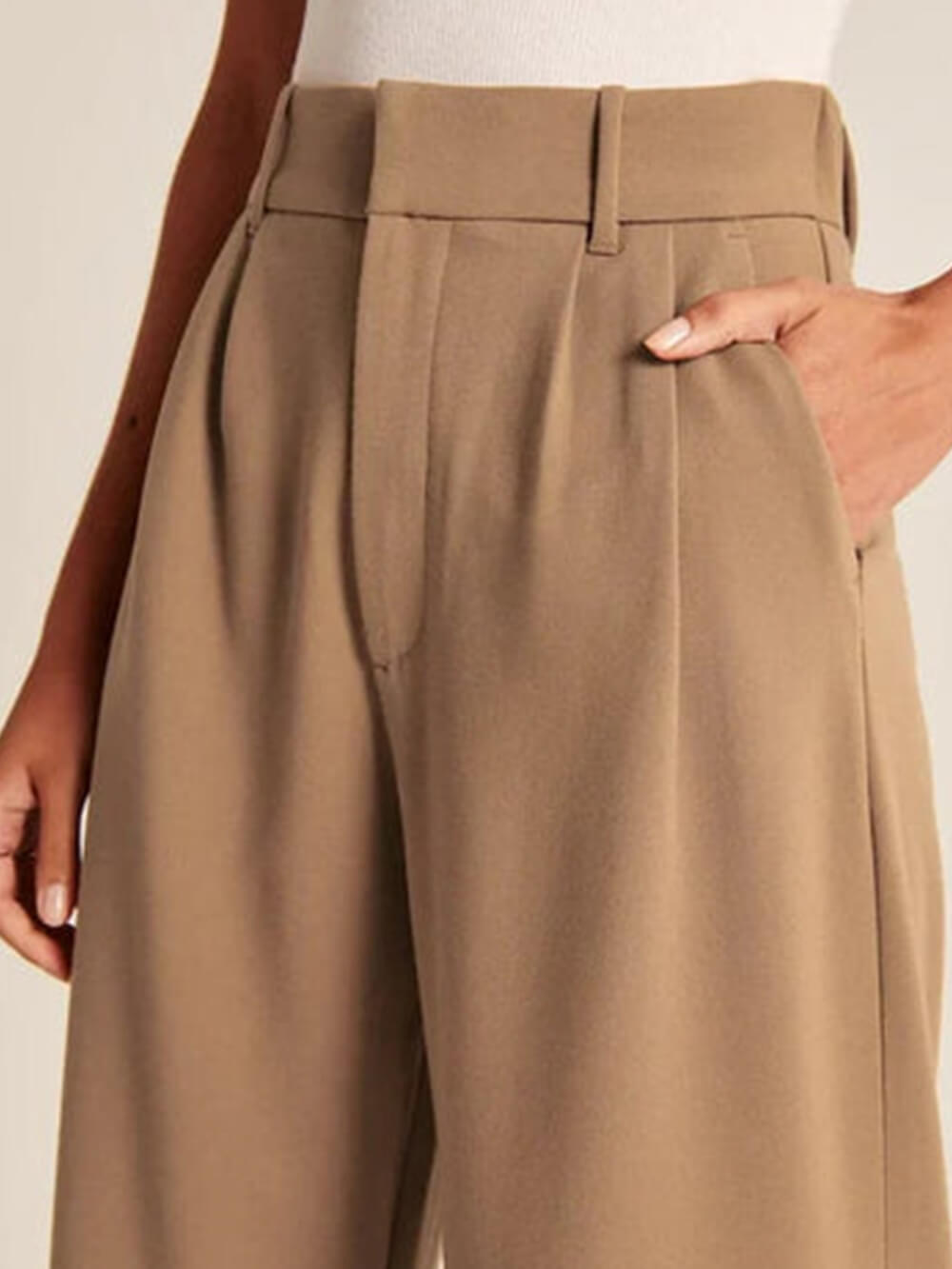 Pantalon met hoge taille en rechte pijpen