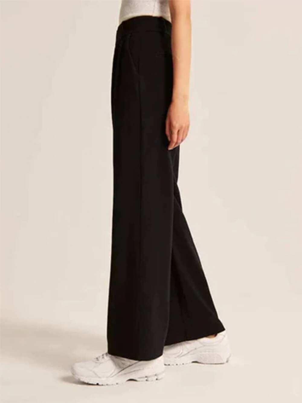 Pantalon met hoge taille en rechte pijpen