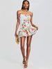 Strapless Mini Jurk met Bloemenprint