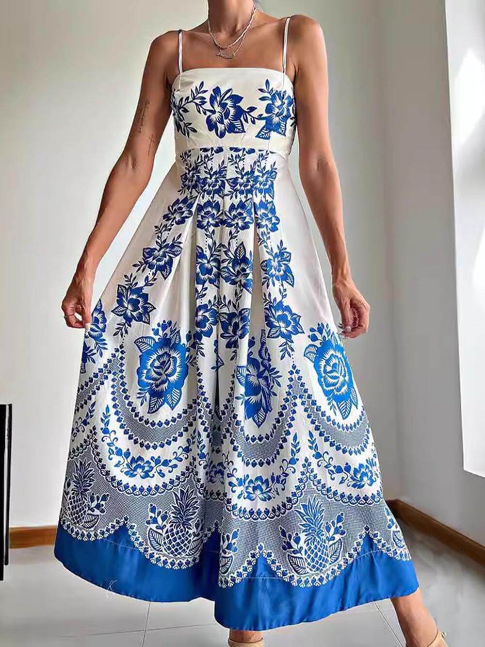 Elegante Maxi Jurk met Griekse Print