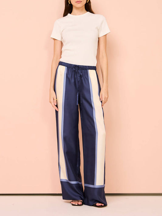 Broek met contrasterende biezen