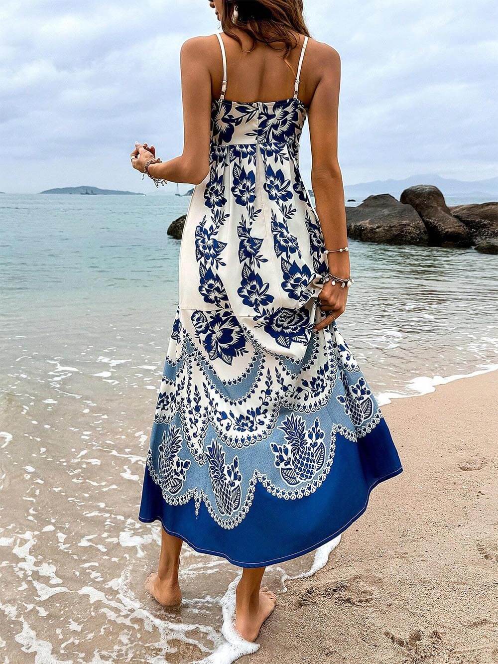 Elegante Maxi Jurk met Griekse Print