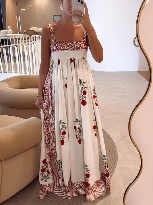 Kersenprint Empire Maxi Jurk