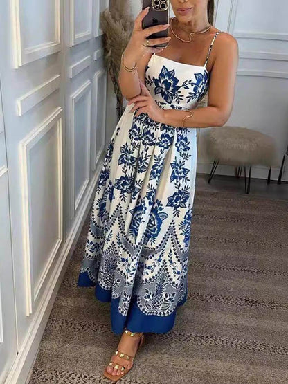 Elegante Maxi Jurk met Griekse Print