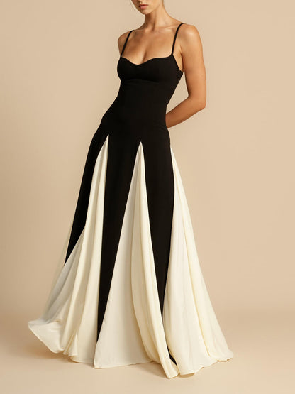 Elegante Maxi Jurk met Uitlopende Rok