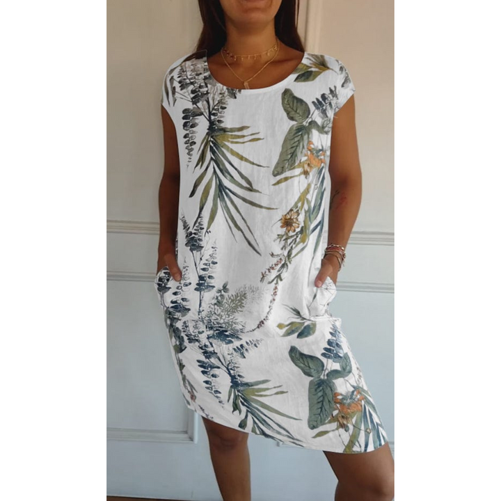 Comfortabele jurk met ronde hals
