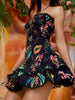 Strapless Minijurk met Ruches