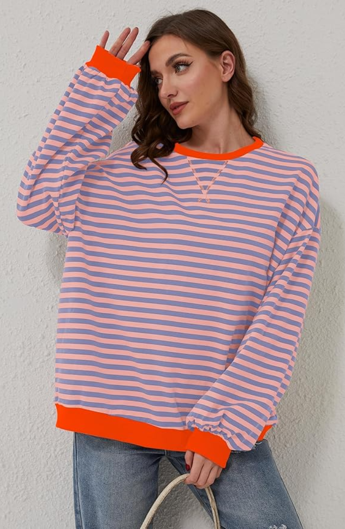 Gestreepte oversized trui in diverse kleuren