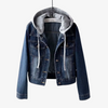 Stijlvol cropped denim jack met capuchon voor dames