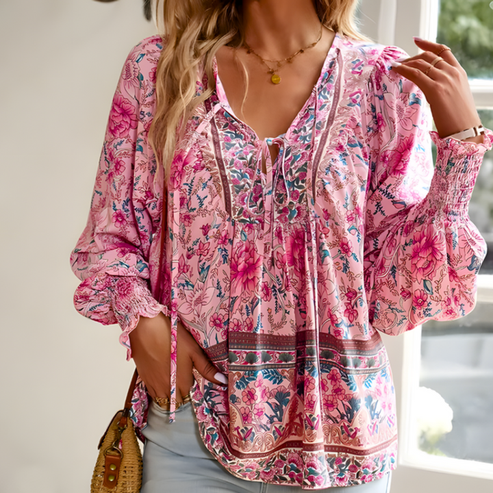 Damesblouse met bloemenprint – moderne dagelijkse kleding