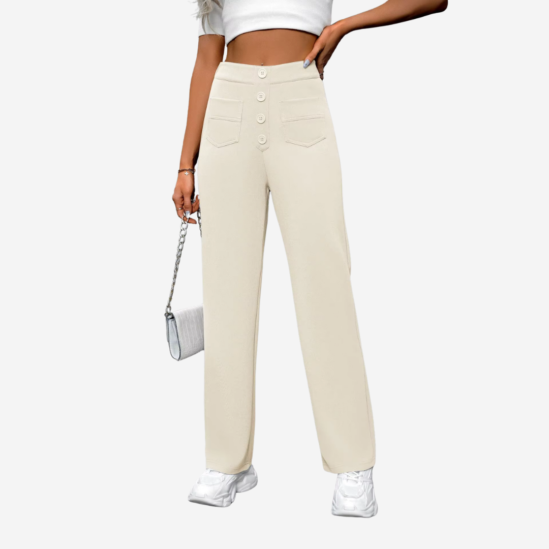 Hoge taille rechte broek voor dames