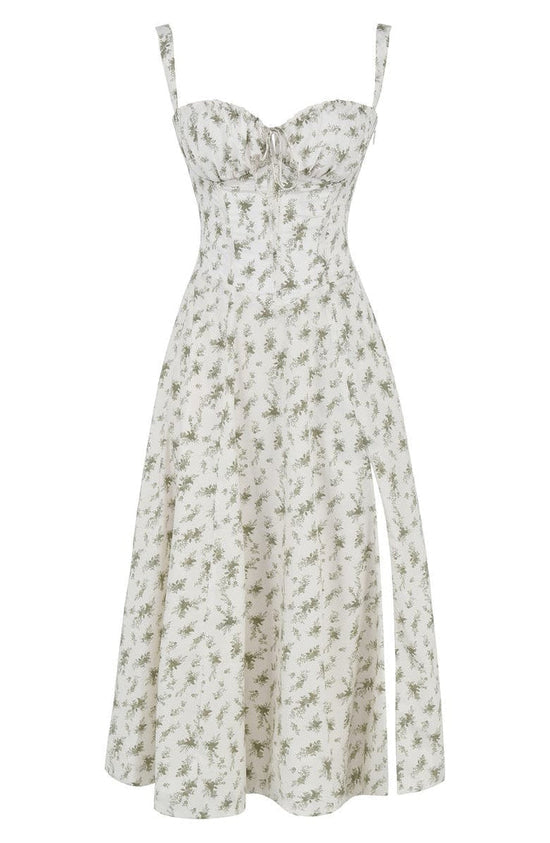 Bloemen taille-vormende jurk