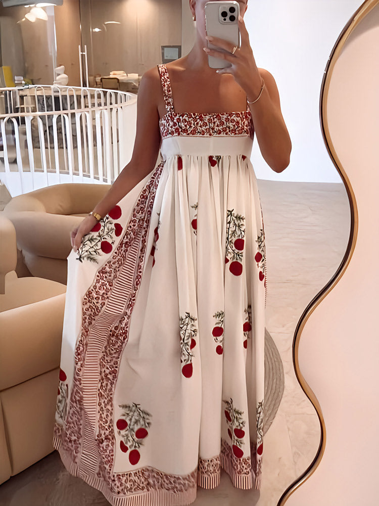 Kersenprint Empire Maxi Jurk