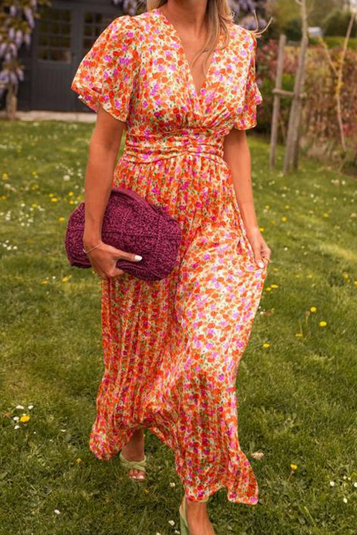 Bloemen V-hals Maxi Jurk