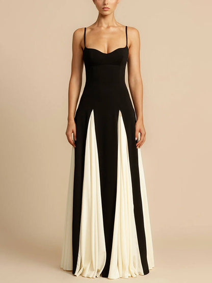Elegante Maxi Jurk met Uitlopende Rok