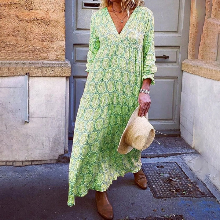 Bohowaves Geometrische Maxi-jurk - Waar Boheemse flair en zomerse elegantie samenkomen