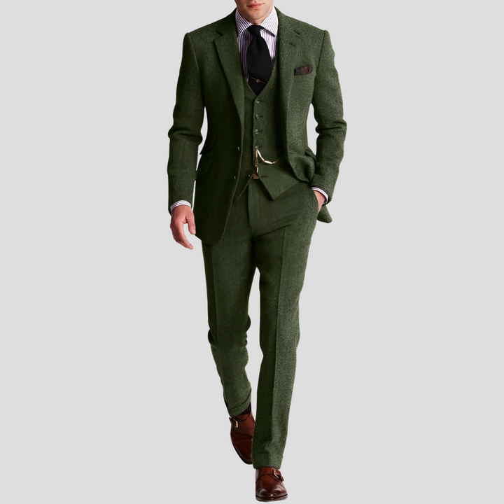 3-delig klassiek elegant tweed smoking herenpak