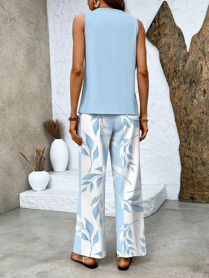 Set van Gelaagde Top en Broek met Print