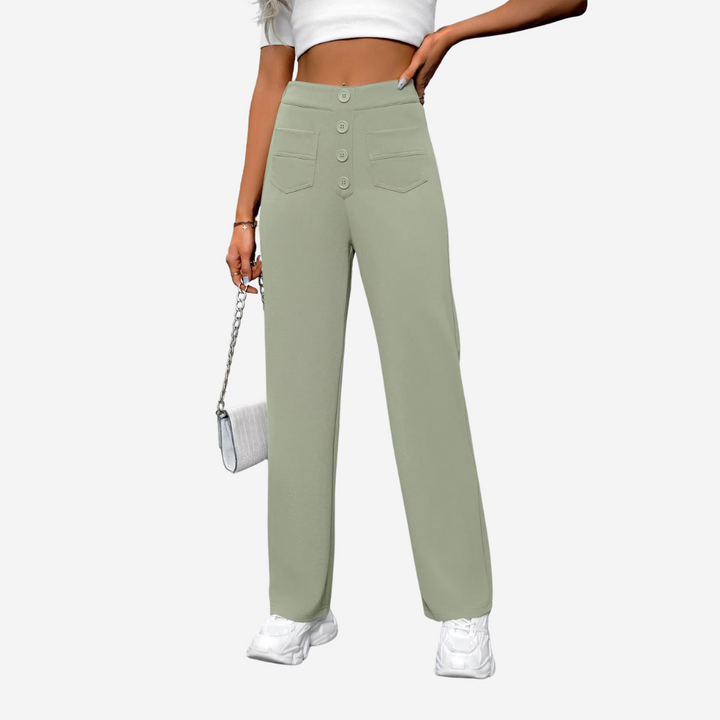 Hoge taille rechte broek voor dames