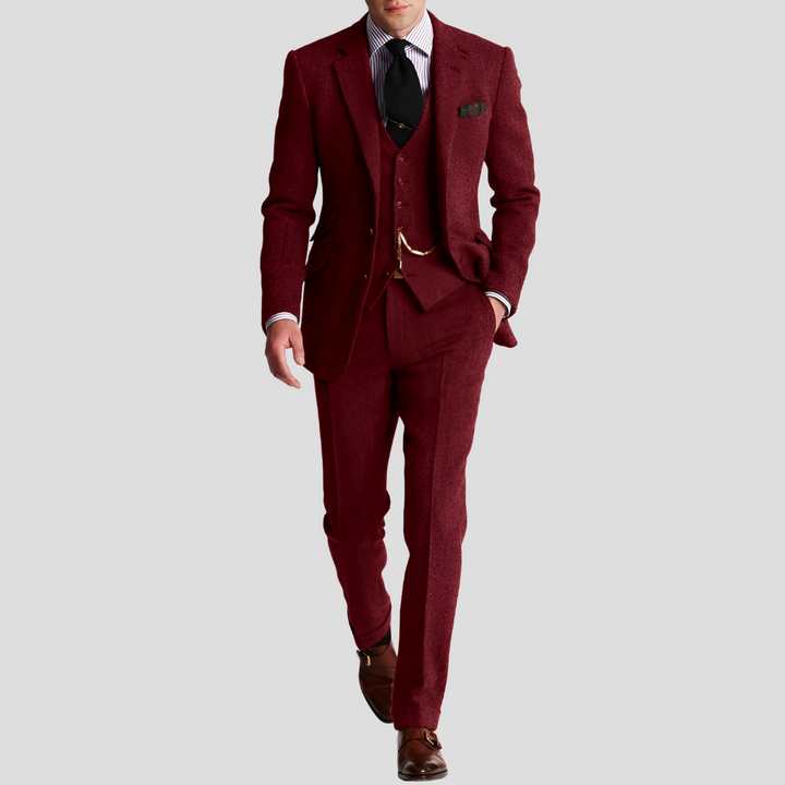 3-delig klassiek elegant tweed smoking herenpak