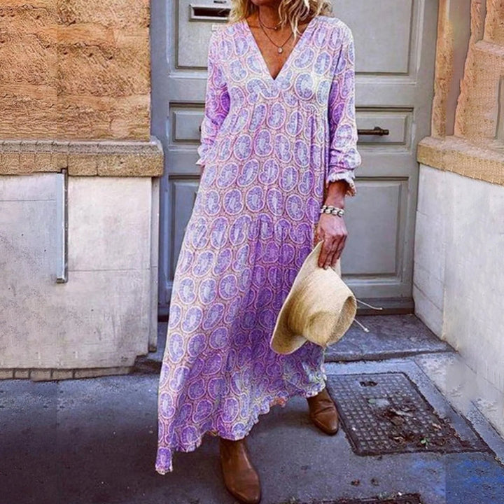 Bohowaves Geometrische Maxi-jurk - Waar Boheemse flair en zomerse elegantie samenkomen