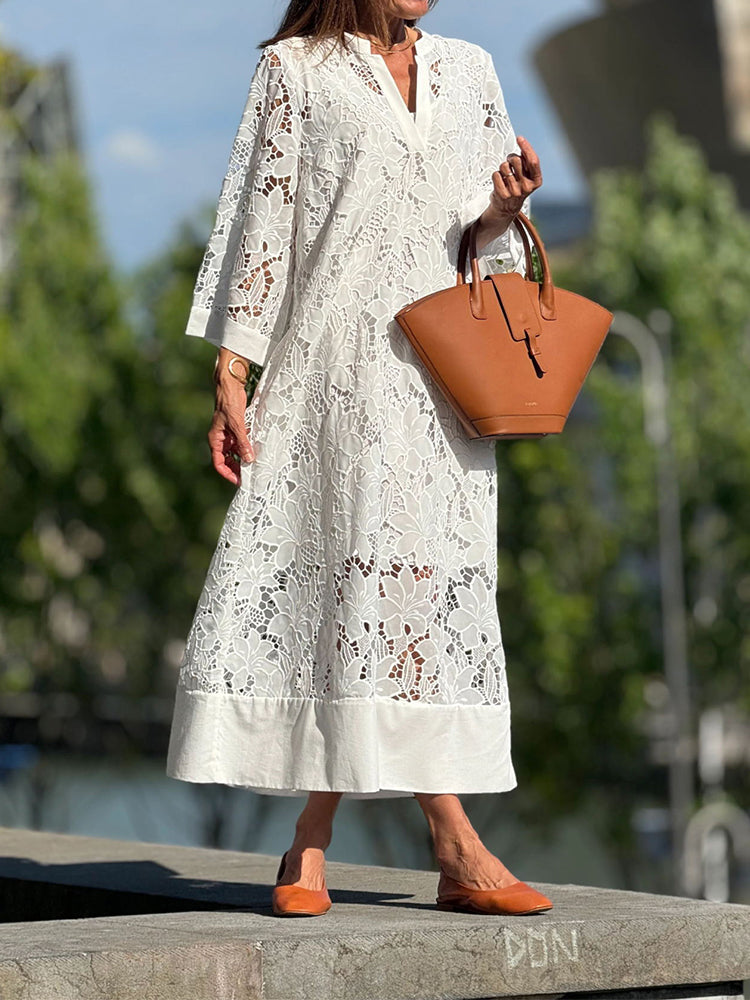 Elegante Kant Midi Jurk