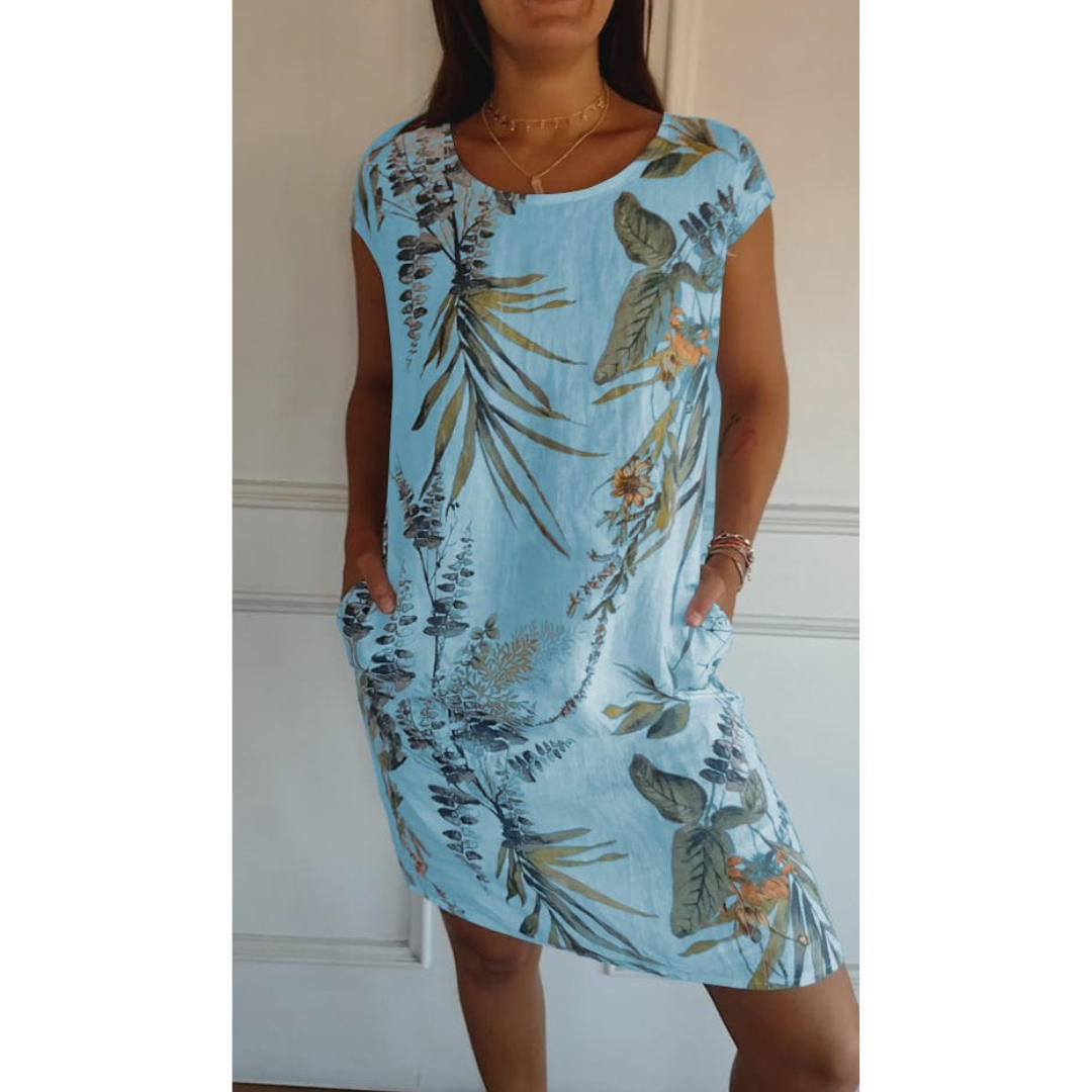 Comfortabele jurk met ronde hals