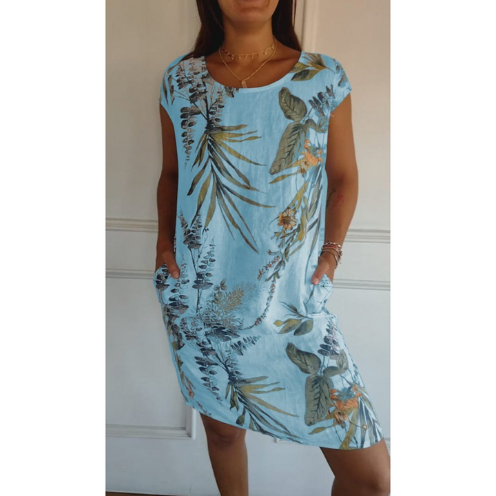 Comfortabele jurk met ronde hals