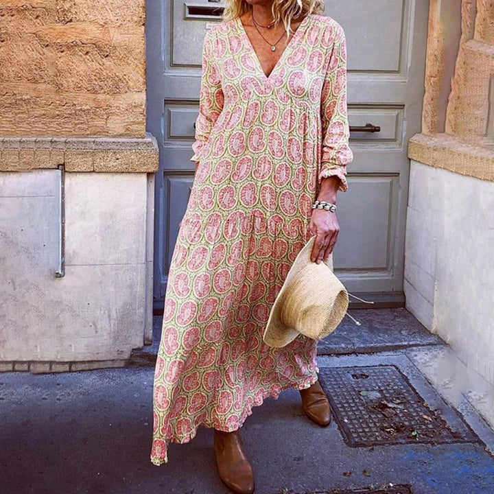 Bohowaves Geometrische Maxi-jurk - Waar Boheemse flair en zomerse elegantie samenkomen