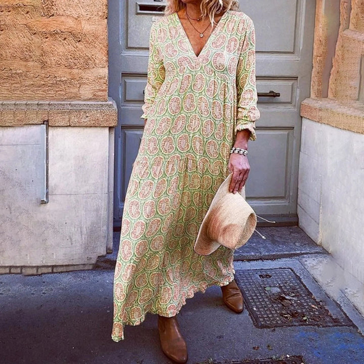 Bohowaves Geometrische Maxi-jurk - Waar Boheemse flair en zomerse elegantie samenkomen
