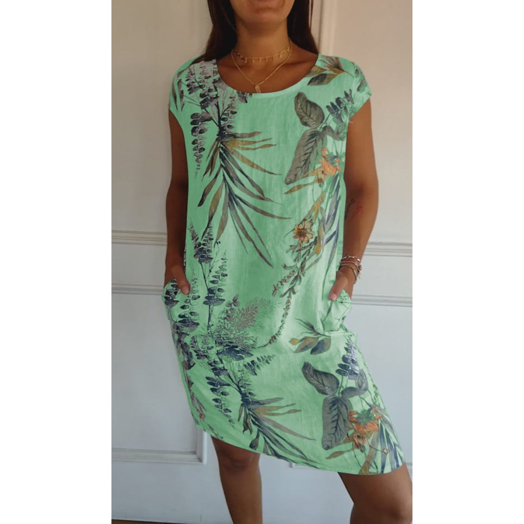Comfortabele jurk met ronde hals