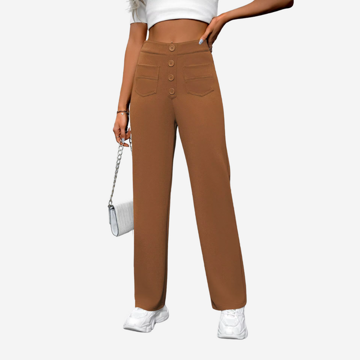 Hoge taille rechte broek voor dames